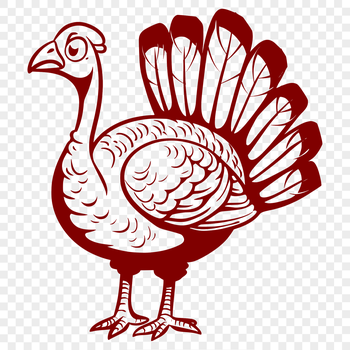 A full-body illustration of a turkey farm animal in vector format.