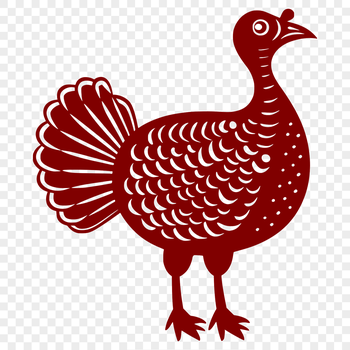A detailed illustration of a turkey in full body pose, suitable for various design applications.