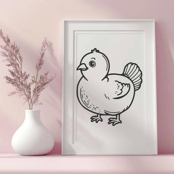 An illustration of a farm animal, specifically a turkey, displayed as a full-body representation.