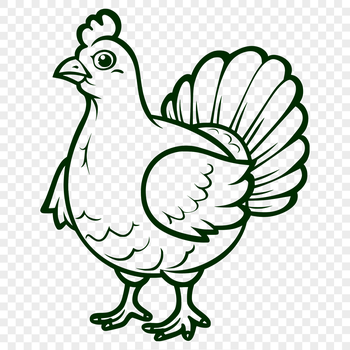 A detailed illustration of a farm animal, specifically a turkey, suitable for various design purposes.