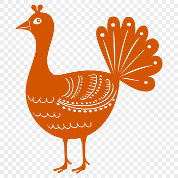 A detailed illustration of a turkey in full body pose.