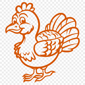 A detailed illustration of a farm animal turkey in full body view.