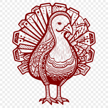 Ornate Turkey Vector Drawing