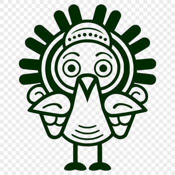 A simple line drawing illustration of a farm animal turkey in full body pose.