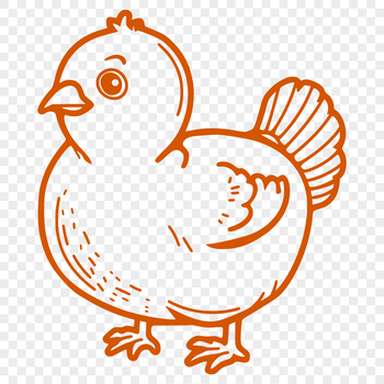 Illustration of a full-bodied turkey in various farm settings.
