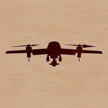 A 2D illustration of a modern drone with rotors and propellers.