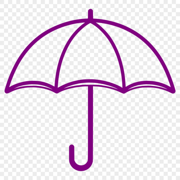 A colorful vector illustration of a compact umbrella with a sturdy handle and water-repellent fabric.