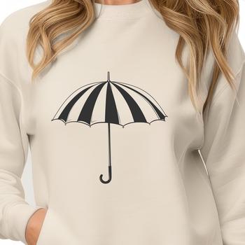 A compact SVG graphic representation of a colorful umbrella design.