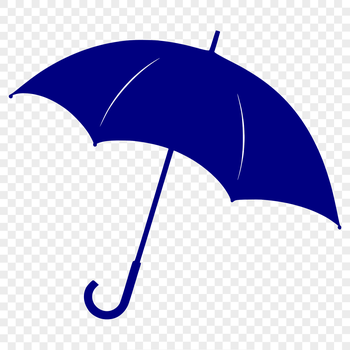 A colorful, stylized illustration of a compact umbrella with a sturdy handle.