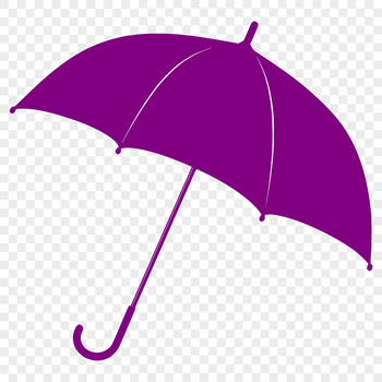 A stylized illustration of a colorful umbrella with a sleek design.