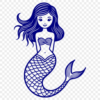 A mythical aquatic creature with a fish tail and human upper body.