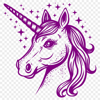 Mythical creature with a single horn on its head, depicted in a vector format.