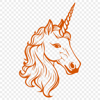 A mythical creature with a single horn on its head, depicted in vector format.