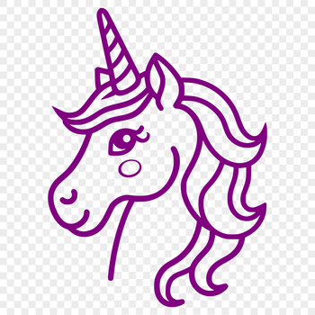 An illustration of a fairy tale-inspired unicorn as a reusable clip art design.