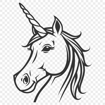 Mythical unicorn with a stylized head, suitable for vector design projects.