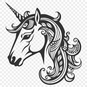 A mythical creature with a single horn on its forehead, commonly featured in fairy tales.