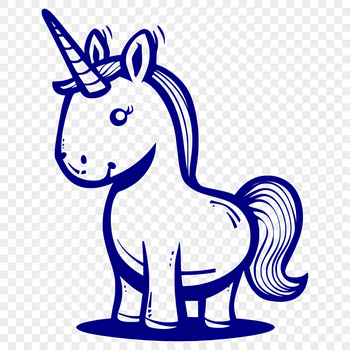 A full-body illustration of a mythical unicorn in a fantasy setting.
