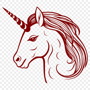 A mythical unicorn with a single horn on its forehead, suitable for illustration and design projects.