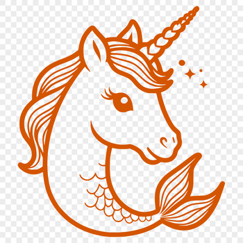A mythical creature with equine features and mermaid-like tail, designed as a vector graphic.