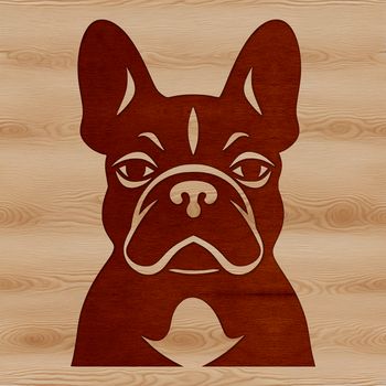 A detailed illustration of a French Bulldog's head, suitable for customization in various digital design tools.