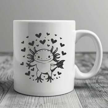 Axolotl illustration with full body design featuring a stylized animal silhouette, ideal for pet enthusiasts.