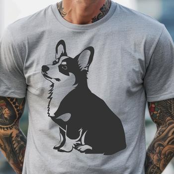 An SVG vector design featuring a detailed depiction of a dog's face in profile.