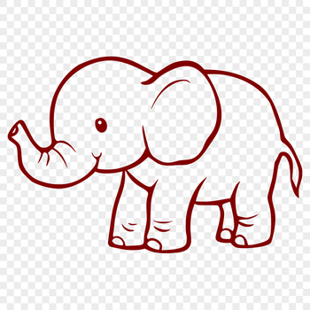 Standing Elephant PNG