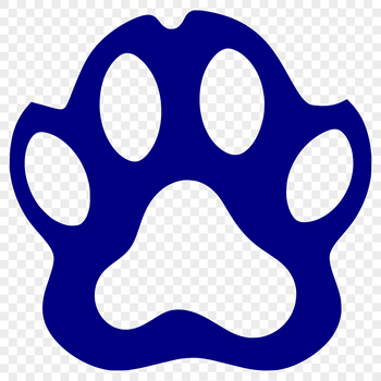 A detailed illustration of animal paw prints in various shapes and sizes.