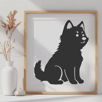 Stunning Sitting Shiba Inu Vector Drawing