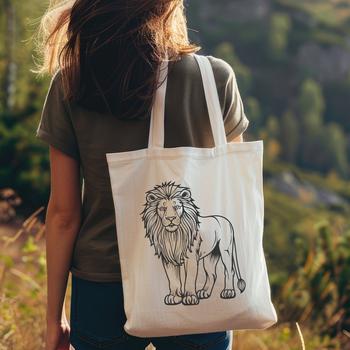 A high-quality vector illustration of a majestic lion standing in its natural habitat.
