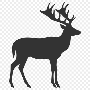 A deer silhouette in full body form, designed as vector art suitable for various digital applications.