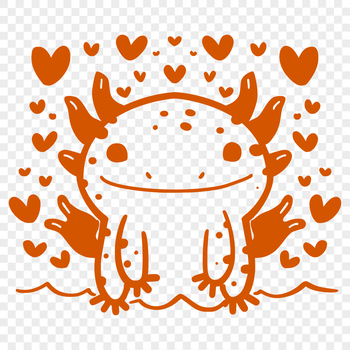 A high-quality vector graphic of an axolotl, ideal for use as clip art in personal or commercial projects.
