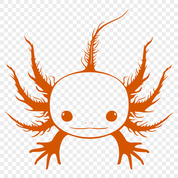 A digital illustration of a Mexican salamander, also known as an axolotl, showcasing its distinctive head features.