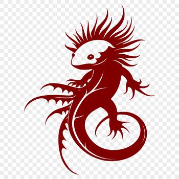 Illustration of a full-body axolotl, a unique amphibian species commonly kept as a pet.