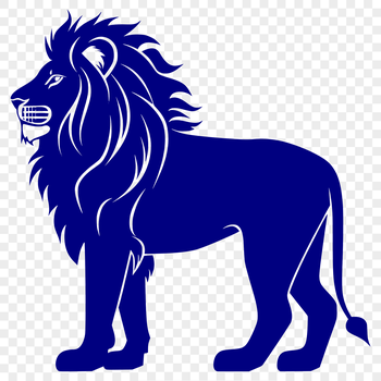 A majestic lion standing upright in full body pose, suitable for vector designs and cutting machine crafts.