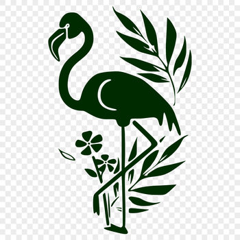 An illustration of a flamingo in full body pose, perfect for vector design and cutting machine projects.