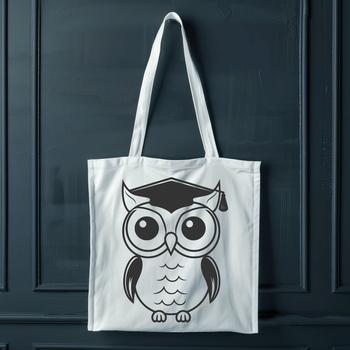 A full-body illustration of a cute owl with rounded features and soft textures.
