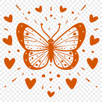 A colorful butterfly with transparent wings, ideal for clipping or cutting out using a Cricut or similar cutting machine.