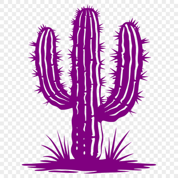 A stylized illustration of a desert plant with sharp spines, suitable for vector graphics and digital design.