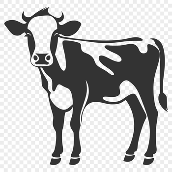 SVG illustration of a cow in full body view, suitable for vector design projects.