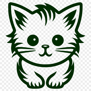 A vector illustration of a cute cat's head peeking out from behind a surface.
