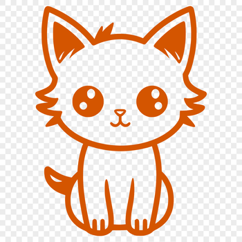 A full-body illustration of a cute cat sitting in a relaxed pose.