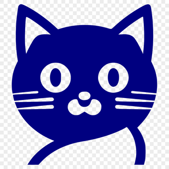 A digital illustration of a cat's head, suitable for vector design projects.
