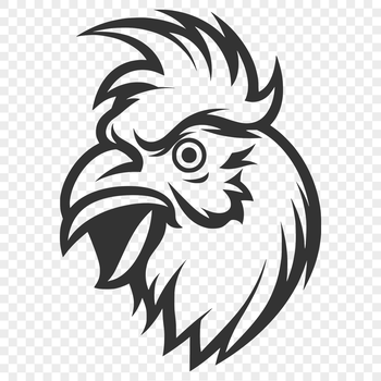 A high-quality SVG illustration of a chicken's head, suitable for vector art and design projects.