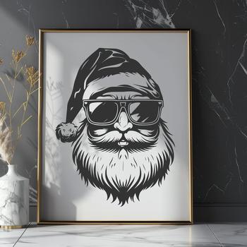 Free Father Christmas Wearing Sunglasses SVG