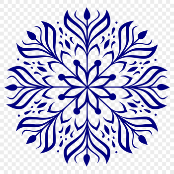 An intricate snowflake design suitable for use in crafting and digital projects.