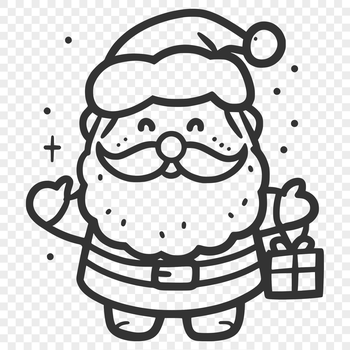 A standing figure of a jolly bearded man in festive red clothing, symbolizing the spirit of Christmas.