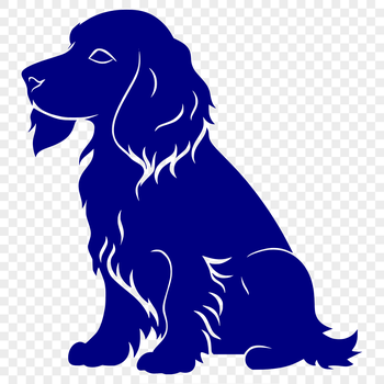 A medium-sized dog with floppy ears, sitting upright on its hind legs, depicted in a clean vector style.