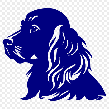 A stylized illustration of a Cocker Spaniel's head, created as a vector graphic for digital use.