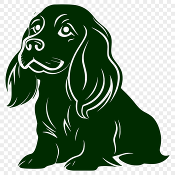 An SVG vector art design featuring a cute Cocker Spaniel in a sitting position.